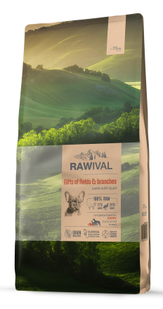 Rawival Gifts of Fields&amp;Branches сухой корм для щенков карликовых и малых пород с ягненком и перепелом - 7,5 кг