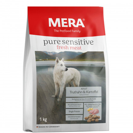 Mera Pure Sensitive Adult Truthahn &amp; Kartoffel сухой корм для взрослых собак с индейкой и картофелем - 1 кг