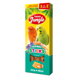Happy Jungle лакомство  для птиц палочки с медом и яйцом - 3 шт