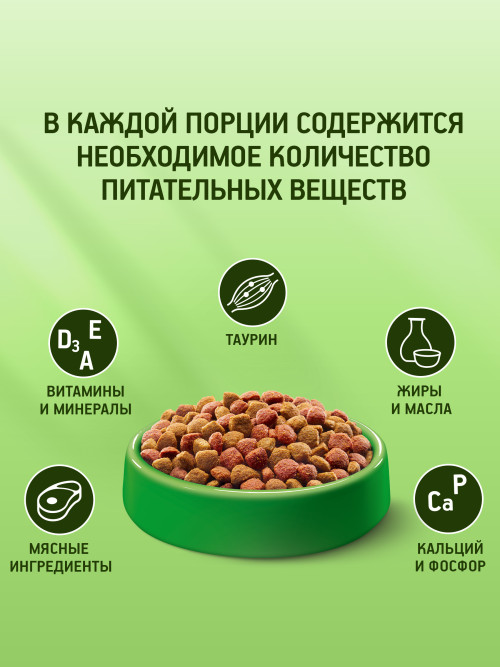 Kitekat Мясной Пир сухой корм для взрослых кошек с говядиной - 350 г