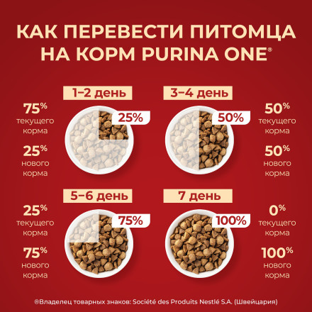 Purina One Мини сухой корм для взрослых собак мелких пород, с высоким содержанием говядины и рисом - 3 кг