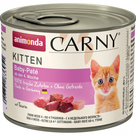 Animonda Carny Kitten Baby-Pate влажный корм для котят с четвертой недели жизни и до одного года в форме паштета - 200 г (6 шт в уп)