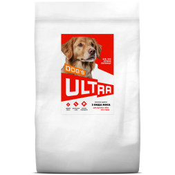 Ultra полнорационный сухой корм для взроcлых собак всех пород, 3 вида мяса - 12 кг