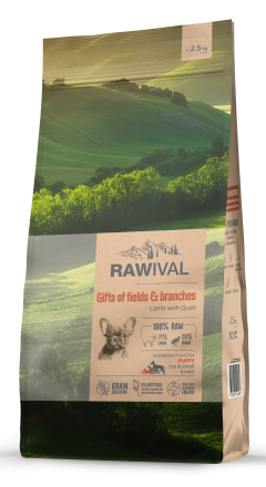Rawival Gifts of Fields&amp;Branches сухой корм для щенков карликовых и малых пород с ягненком и перепелом - 2,5 кг