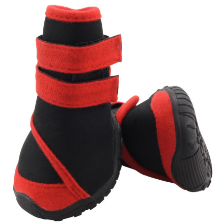 Triol ботинки для собак черные с красным - размер M, 60х55х70 мм, 4 шт
