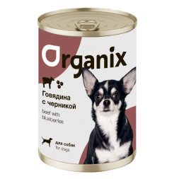 Organix консервы для собак с говядиной и черникой - 400 г х 9 шт