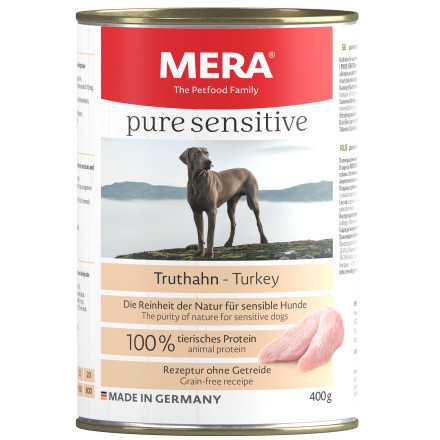 Mera Pure Sensitive Nassfutter консервы для собак с индейкой - 400 г
