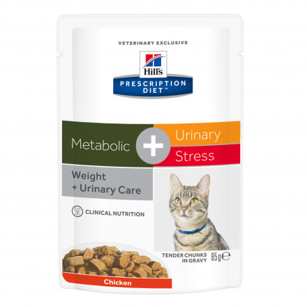 Hills Prescription Diet Metabolic+Urinary Stress влажный диетический корм для кошек для поддержания веса и здоровья мочевыводящих путей - 85 г