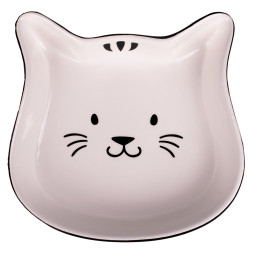 Mr.Kranch миска керамическая для кошек &quot;Мордочка кошки&quot;, 200 мл, черная с белым