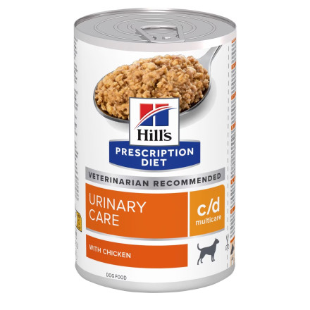 Hills Prescription Diet c/d multicare диетический влажный корм для собак для профилактики образования струвитных камней (МКБ), с курицей, в консервах - 370  г х 6 шт