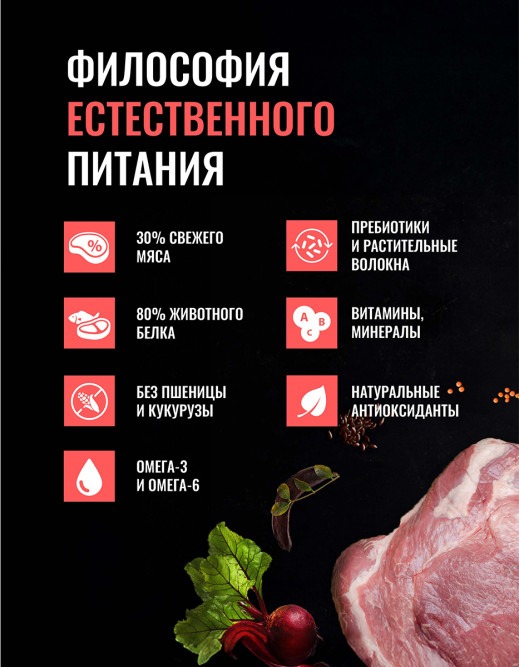 Одно Мясо Монопротеин сухой корм для взрослых собак всех пород со свининой - 2 кг