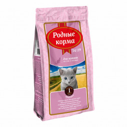 Родные Корма 34/19 сухой корм для котят с индейкой - 1 русский фунт (409 г)