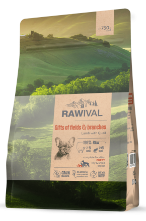 Rawival Gifts of Fields&amp;Branches сухой корм для щенков карликовых и малых пород с ягненком и перепелом - 750 г