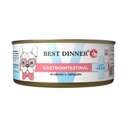 Best Dinner Exclusive Gastro Intestinal консервы для собак при проблемах пищеварения с ягненком и сердцем - 100 г х 12 шт
