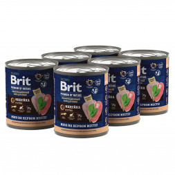 Brit Premium by Nature консервы для взрослых собак всех пород с индейкой и уткой - 850 г х 6 шт