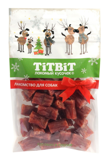 Titbit "Новогодняя коллекция" лакомство для собак колбаски Телячьи - 80 г