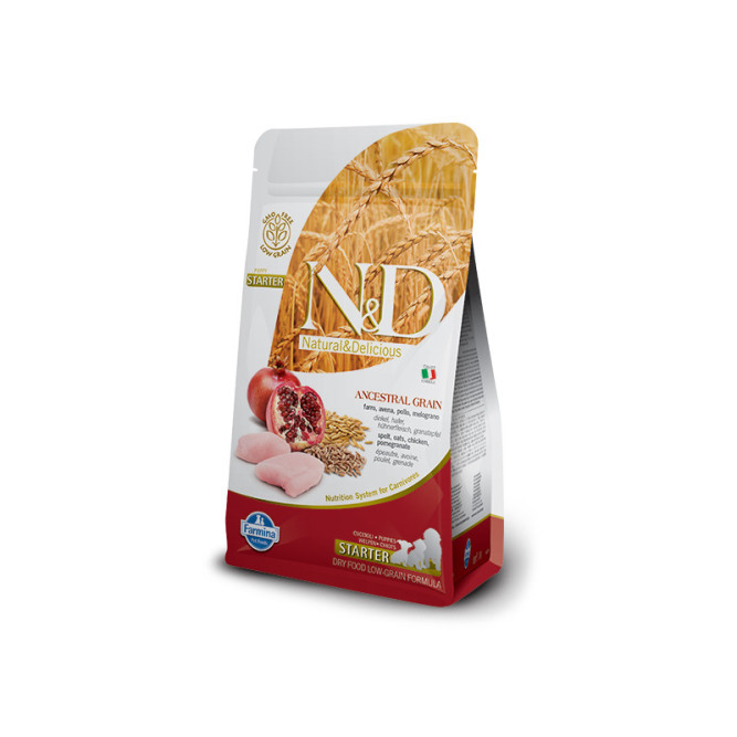 Farmina N&amp;D Ancestral Grain Dog Chicken &amp; Pomegranate Starter Puppy сухой низкозерновой корм для щенков до 2 месяцев с курицей и гранатом - 800 г. СРОК ГОДНОСТИ ДО 30.06.2026