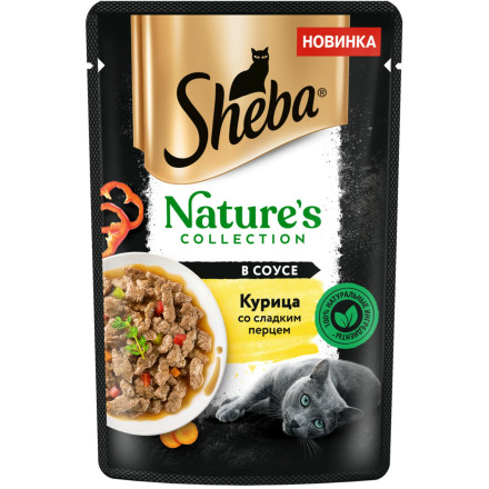Sheba Nature&#039;s Collection влажный корм для кошек с курицей и паприкой, в паучах - 75 г х 28 шт