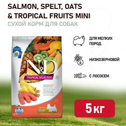 Farmina N&amp;D Dog Tropical Selection Salmon Adult Mini сухой корм для взрослых собак мелких пород, с лососем - 5 кг