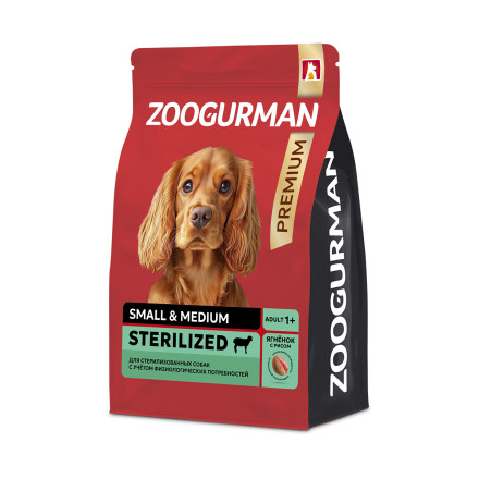 Зоогурман Red сухой корм для взрослых стерилизованных собак мелких и средних пород с ягненком и рисом - 1,2 кг