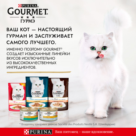 Паучи для кошек Gourmet Мон Петит кусочки в соусе с говядиной 50 г х 30 шт