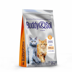 Buddy&amp;Sol Care Adult сухой корм для взрослых кошек с индейкой и уткой - 2 кг