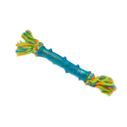 Nems игрушка для собак палка резиновая на цветном хлопковом канате средняя 18 см