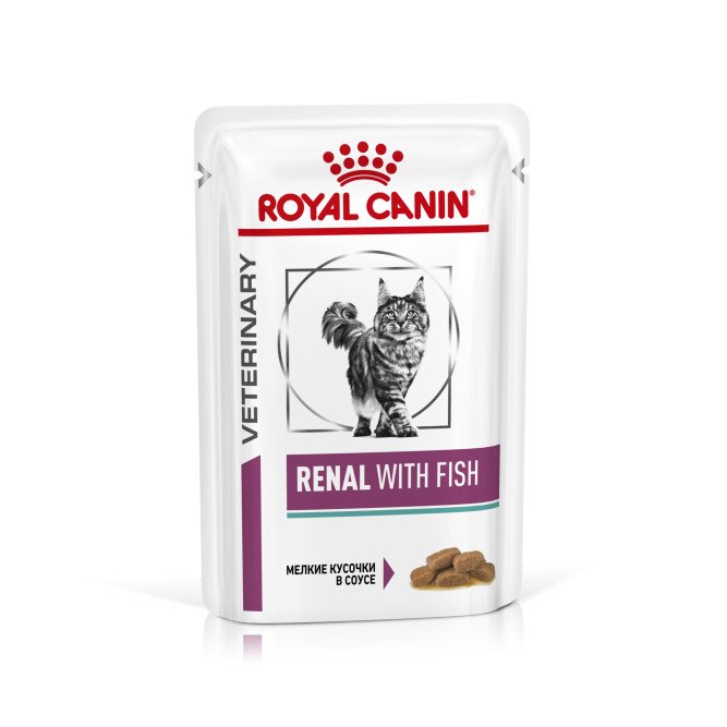 Royal Canin Renal feline with Fish pauch Диета для кошек при почечной недостаточности с рыбой - 85 г