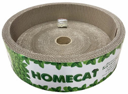 HOMECAT мятная когтеточка для кошек из гофрокартона, круглая с бортами, 36х9 см