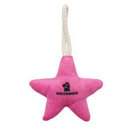 Mr.Kranch игрушка для собак мелких и средних пород Звездочка с канатом и пищалкой, 26х16х5 см, нежно-розовая