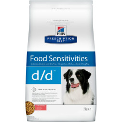 Hills Prescription Diet d/d Food Sensitivities сухой диетический корм для собак для поддержания здоровья кожи и при пищевой аллергии с лососем и рисом - 2 кг