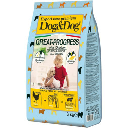 Dog&amp;Dog Expert Premium Great-Progress сухой корм для щенков с курицей - 3 кг