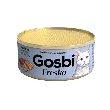 Gosbi Fresko влажный корм для стерилизованных кошек с тунцом с креветками - 70 г