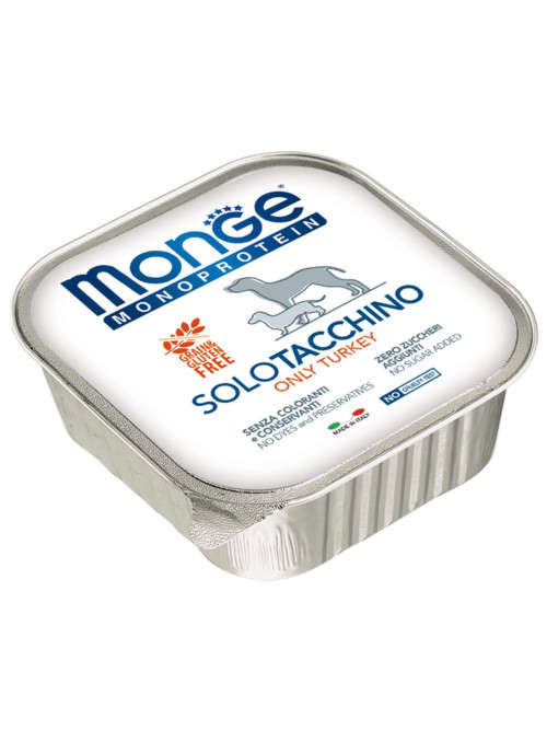 Monge Dog Monoprotein Solo влажный корм для взрослых собак с индейкой в ламистере 150 г (24 шт в уп)