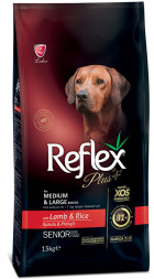 Reflex Plus Medium Large Breed Senior Dog Food Lamb and Rice сухой корм для пожилых собак средних и крупных пород, с ягненком и рисом - 15 кг