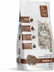 Clan Classic Sterilized 30/14 сухой корм для взрослых стерилизованных кошек с индейкой - 400 г