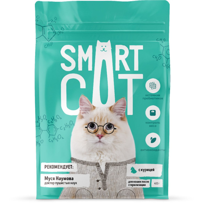 Smart Cat сухой корм для стерилизованных кошек с курицей - 400 г