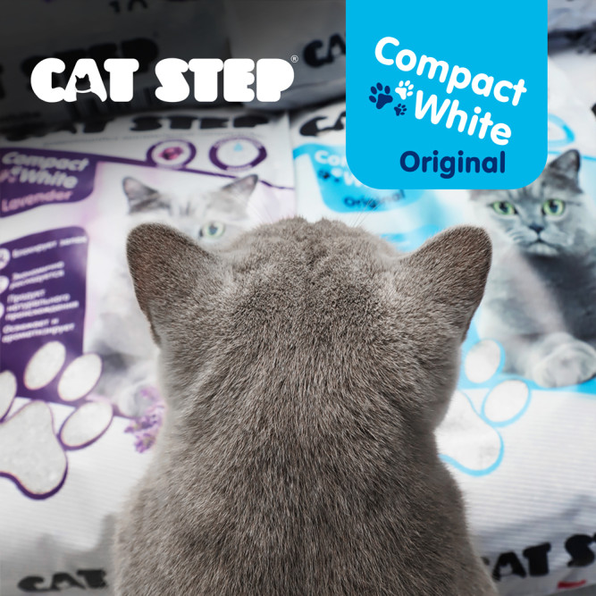 Cat Step Compact White Original наполнитель минеральный комкующийся - 10 л