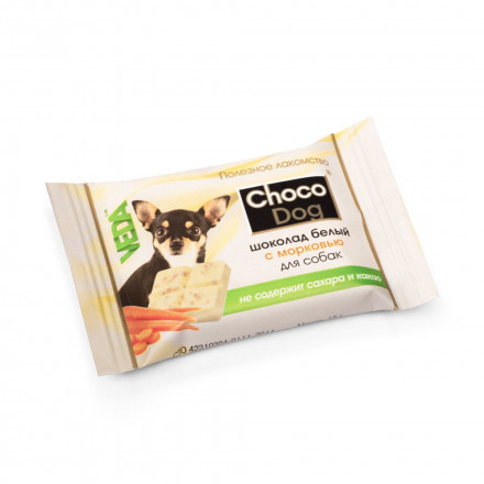 Veda Choco Dog лакомство для собак шоколад белый с морковью - 15 г