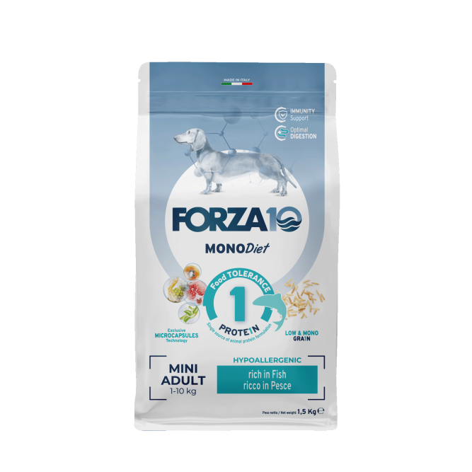 Forza10 MonoDiet Adult Mini Pesce сухой корм для взрослых собак мелких пород с рыбой - 1,5 кг