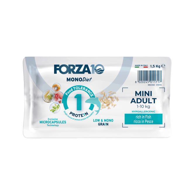 Forza10 MonoDiet Adult Mini Pesce сухой корм для взрослых собак мелких пород с рыбой - 1,5 кг