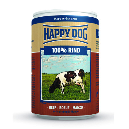 Happy Dog влажный корм для взрослых собак при аллергии и проблемах с пищеварением с говядиной - 400 г (6 шт в уп)