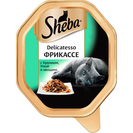 Sheba Delicatesso патэ для кошек с кроликом, уткой и овощами 85 г х 11 шт