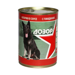 Дозор влажный корм для собак с говядиной, в консервах - 970 г х 12 шт