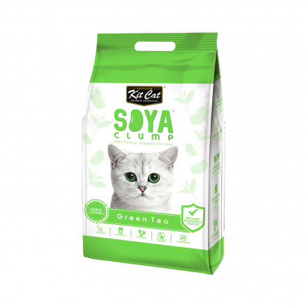 Kit Cat SoyaClump Soybean Litter Green Tea соевый биоразлагаемый комкующийся наполнитель с ароматом зеленого чая