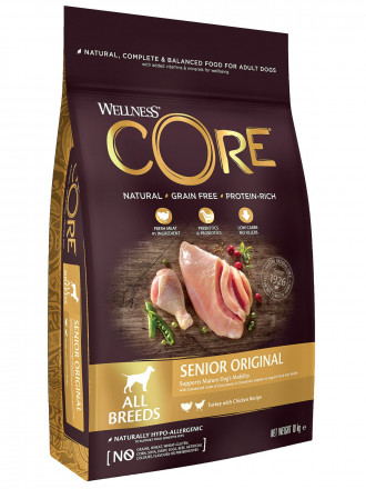 Wellness Core сухой корм для пожилых собак всех пород с индейкой и курицей 10 кг