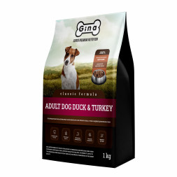 Gina Classic GF Dog Duck &amp; Turkey сухой беззерновой корм для собак с уткой и индейкой - 1 кг