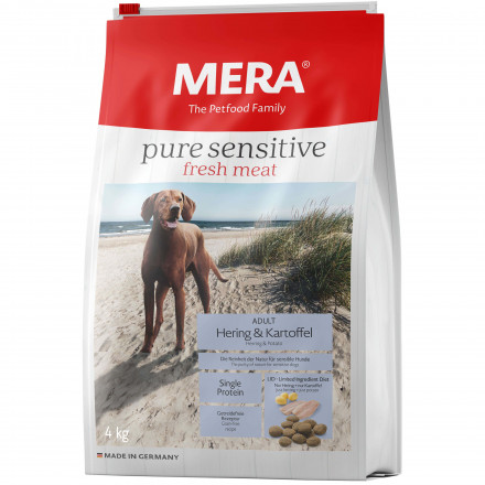 Mera Рure Sensitive Adult Hering &amp; Kartoffel сухой корм для взрослых собак с сельдью и картофелем - 4 кг