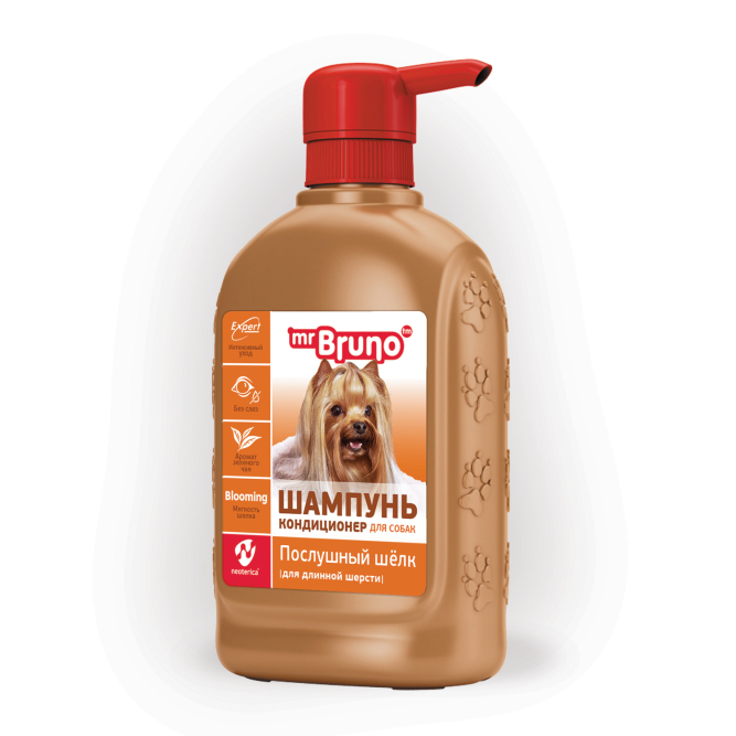 Mr. Bruno "Послушный шелк" шампунь-кондиционер для длинношерстных собак - 350 мл