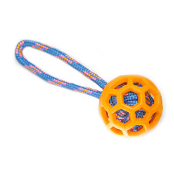Nems игрушка для собак резиновый мяч с цветной веревкой 22 см